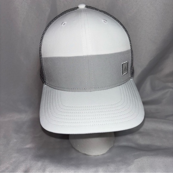 Adidas Gray and White Block Trucker Hat OSFM - Picture 1 of 7